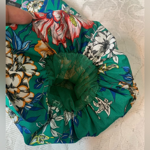 AIDAN MATTOX CROP BLOUSE TEAL FLORAL SIZE 8😍 - Picture 7 of 9